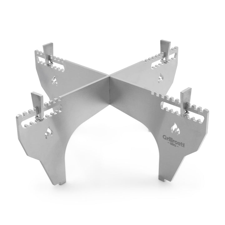Grillrost.com Das Original Dutch Oven Gestell für Feuerplatte - steckbar und sicher - aus Edelstahl,