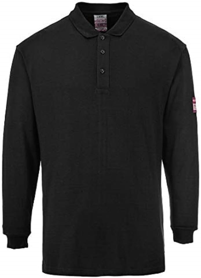 Portwest FR10 - Camisa FR antiestático Polo, color Negro, talla Medium M Schwarz, M Schwarz