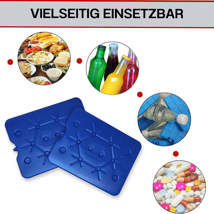 ToCi XXL Kühlakku 8er Set | Freezeboard (32x25 cm) mit je 800 ml | 8 Blaue Kühlelemente Iceakku für