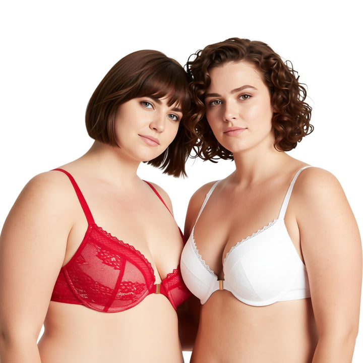 Curve Muse Damen Übergrösse Bügel Hochdrücken 1 Tasse hinzufügen Bügel Perfekte Form Spitzen-BHS 70B