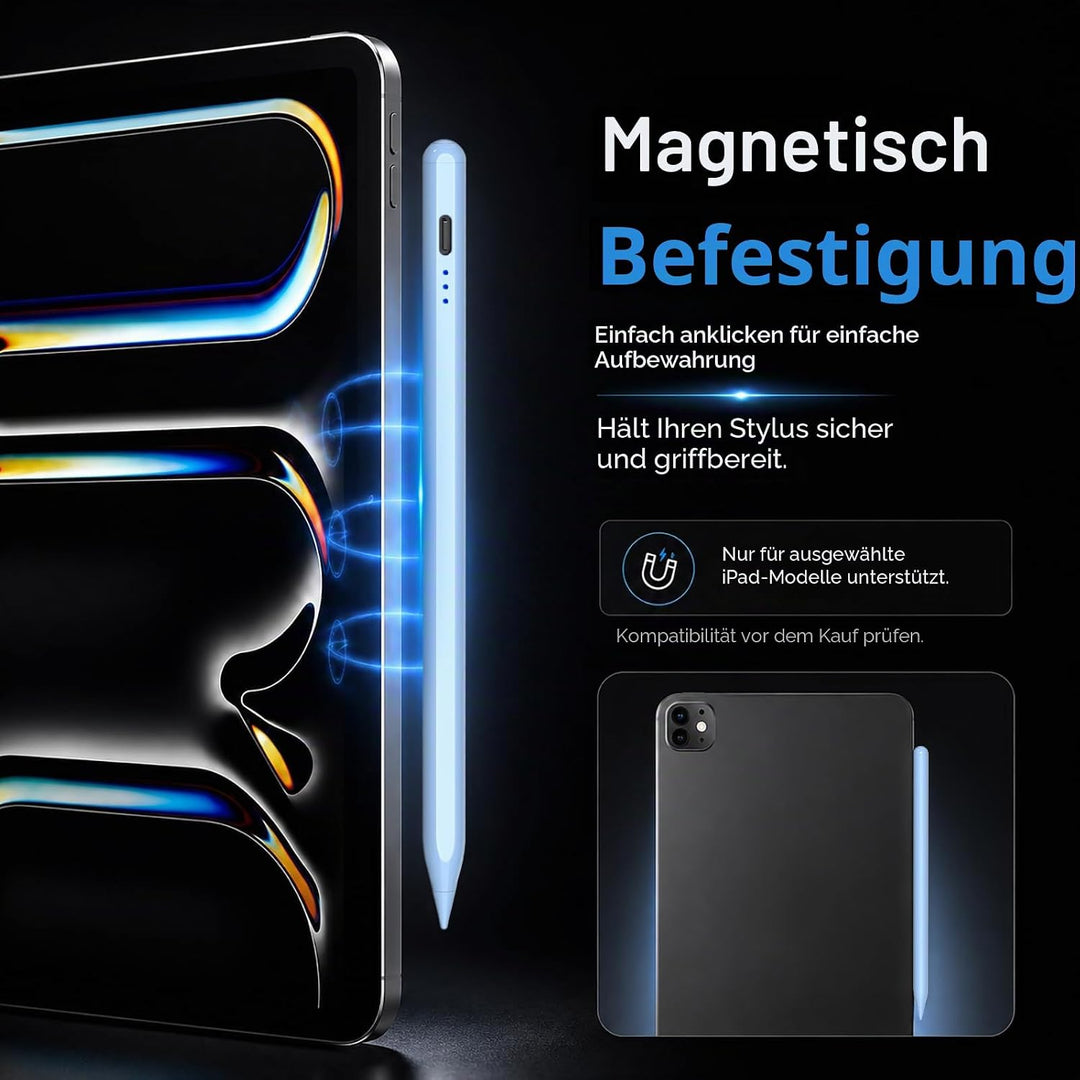 Stift für iPad 2018-2023, HATOKU Pencil für iPad mit Tilt Sensitivity & Palm Rejection, Magnetischer