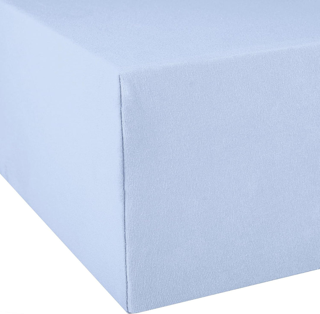 aqua-textil Exclusiv Spannbettlaken 180x200-200x220 cm Aqua blau Jersey Baumwolle 230g/qm Spannbettt