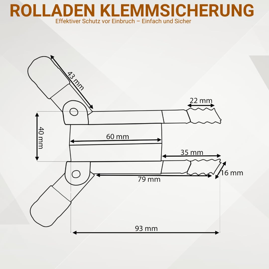 Klemmsicherung Rollladen Einbruchschutz für das Fenster, genial & einfach Sie erhalten 20 Stück (10