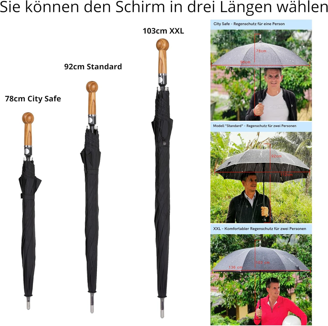 Sicherheitsschirmit Videokurs | Verteidigungs Abwehr Schirm | Selbstverteidigung | 3 Grössen Echthol
