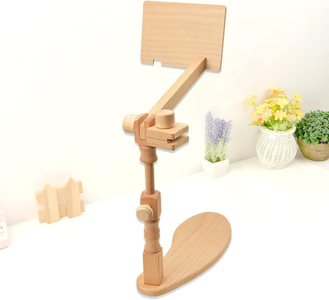 RoseFlower Kreuzstich Ständer Stickrahmen Holz Drehbarer Stickständer für Tisch Embroidery Hoop Stan