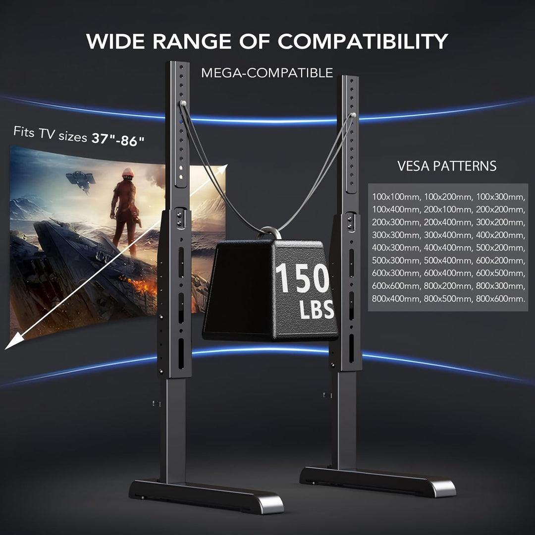 Universal-TV-Ständer, Tischplatte TV-Ständer Ersatz für die meisten 61 bis 202 cm LCD-LED-Fernseher,