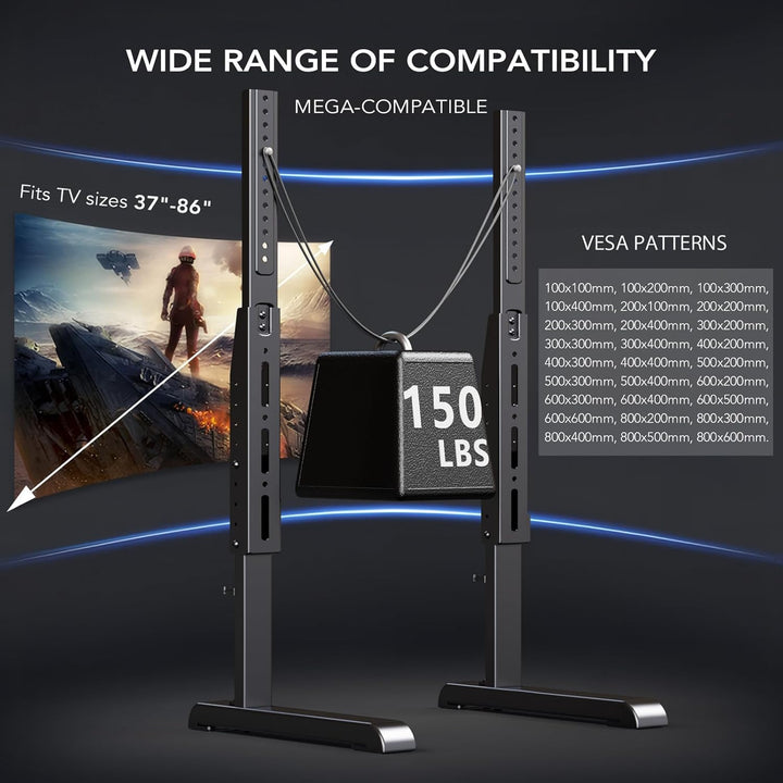 Universal-TV-Ständer, Tischplatte TV-Ständer Ersatz für die meisten 61 bis 202 cm LCD-LED-Fernseher,