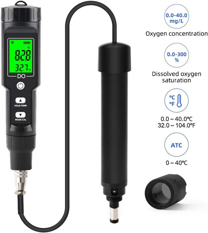 Jadeshay Messgerät für gelösten Sauerstoff, 0.0-40.0mg/L Digitaler Stift-Analysator für gelösten Sau