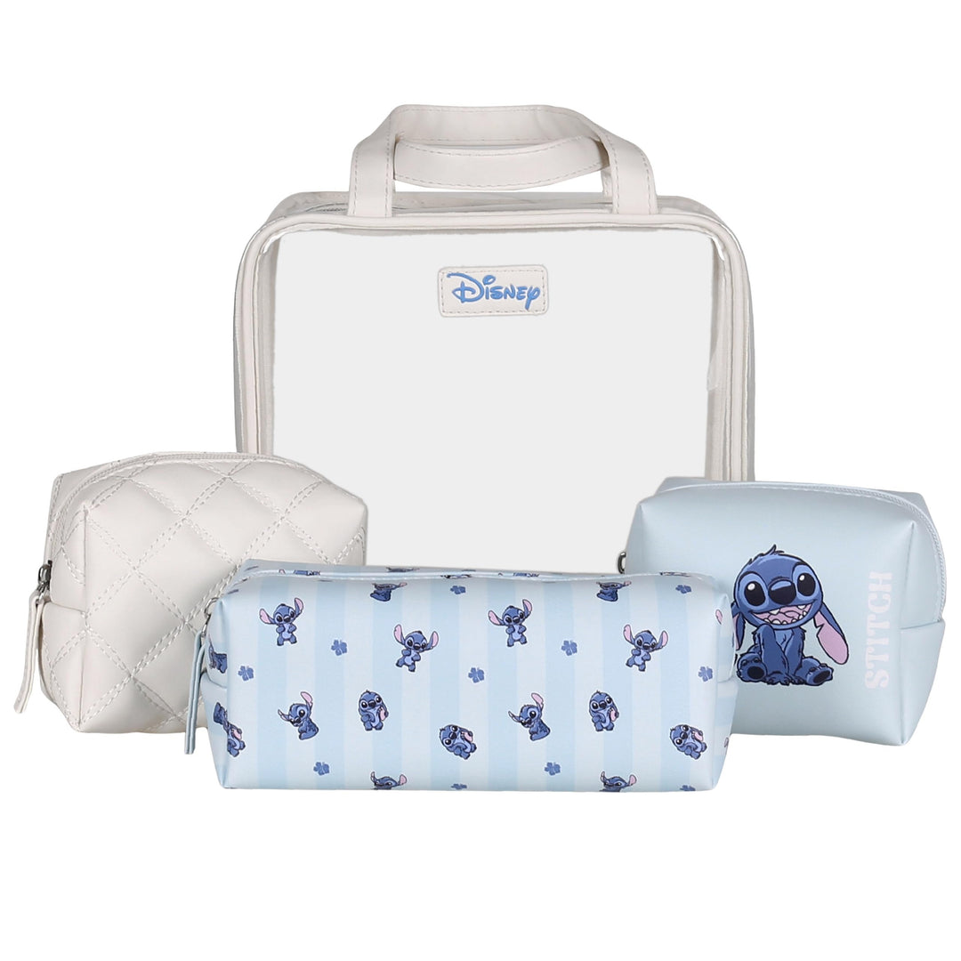 Disney Stitch Reise-Kosmetiktaschen, 4er-Set, beige und blau (Stitch), Stitch