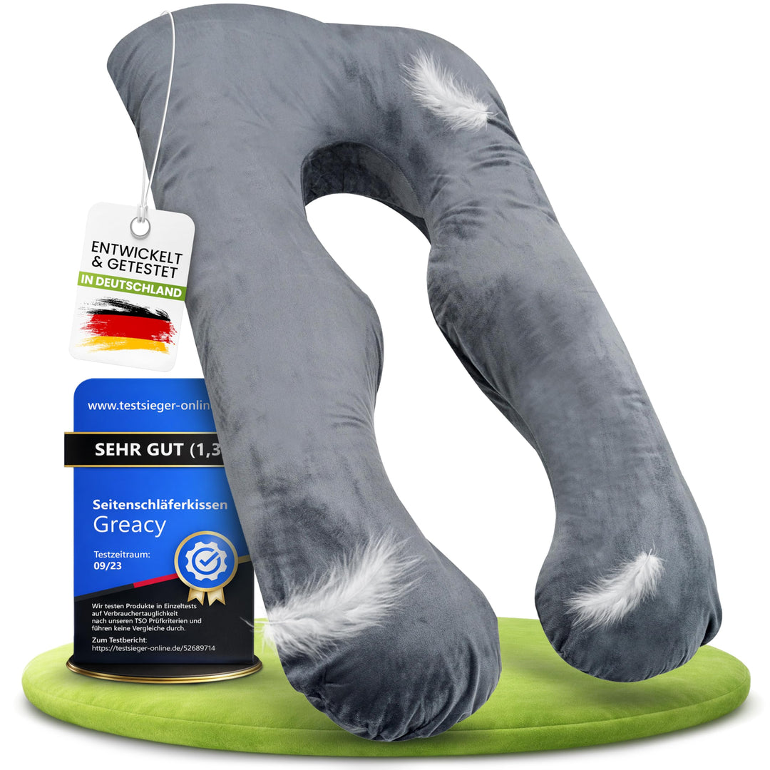 Seitenschläferkissen mit Bezug [waschbar - Flexible Füllung] Stillkissen XXL | Pregnancy Pillow | Ki