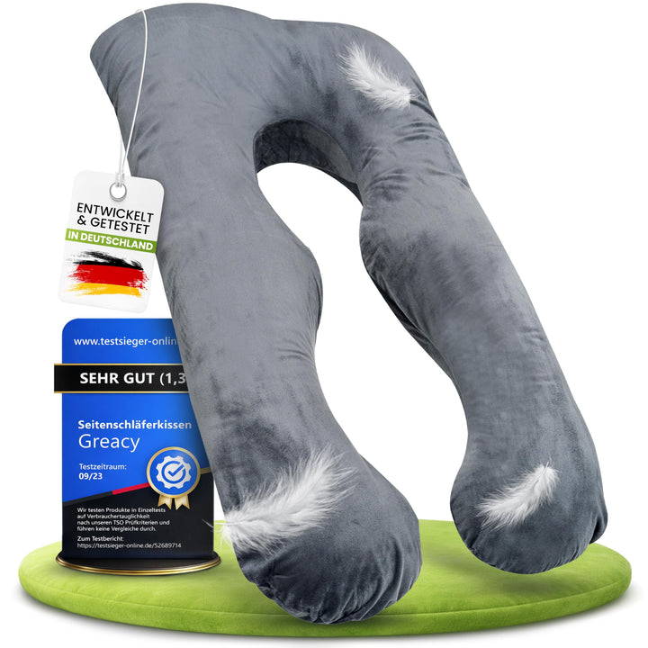 Seitenschläferkissen mit Bezug [waschbar - Flexible Füllung] Stillkissen XXL | Pregnancy Pillow | Ki