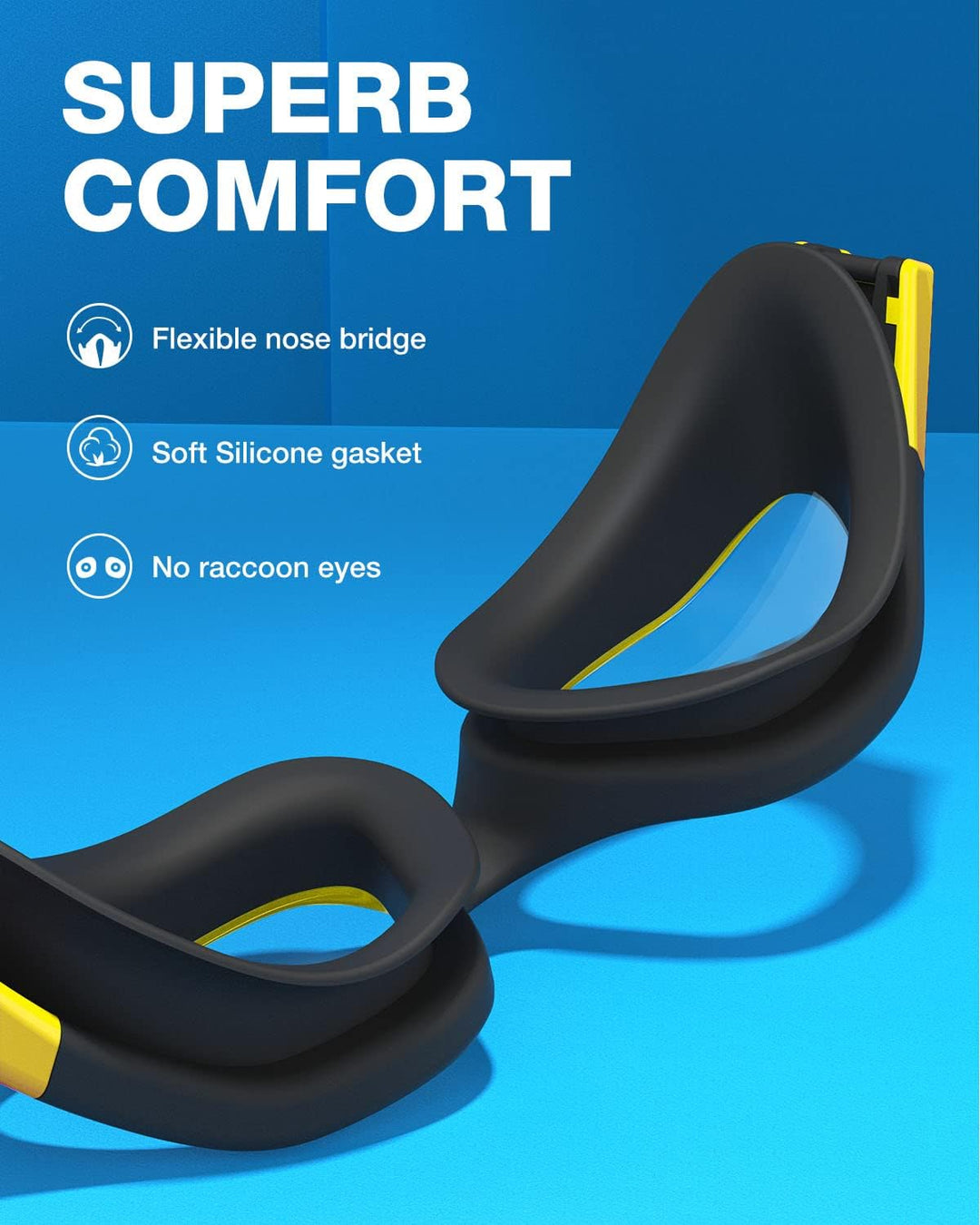 ZIONOR G1 NEW Polarisierte Schwimmbrille für Erwachsene Damen Herren – Beschlagfrei, 100% UV-Schutz,
