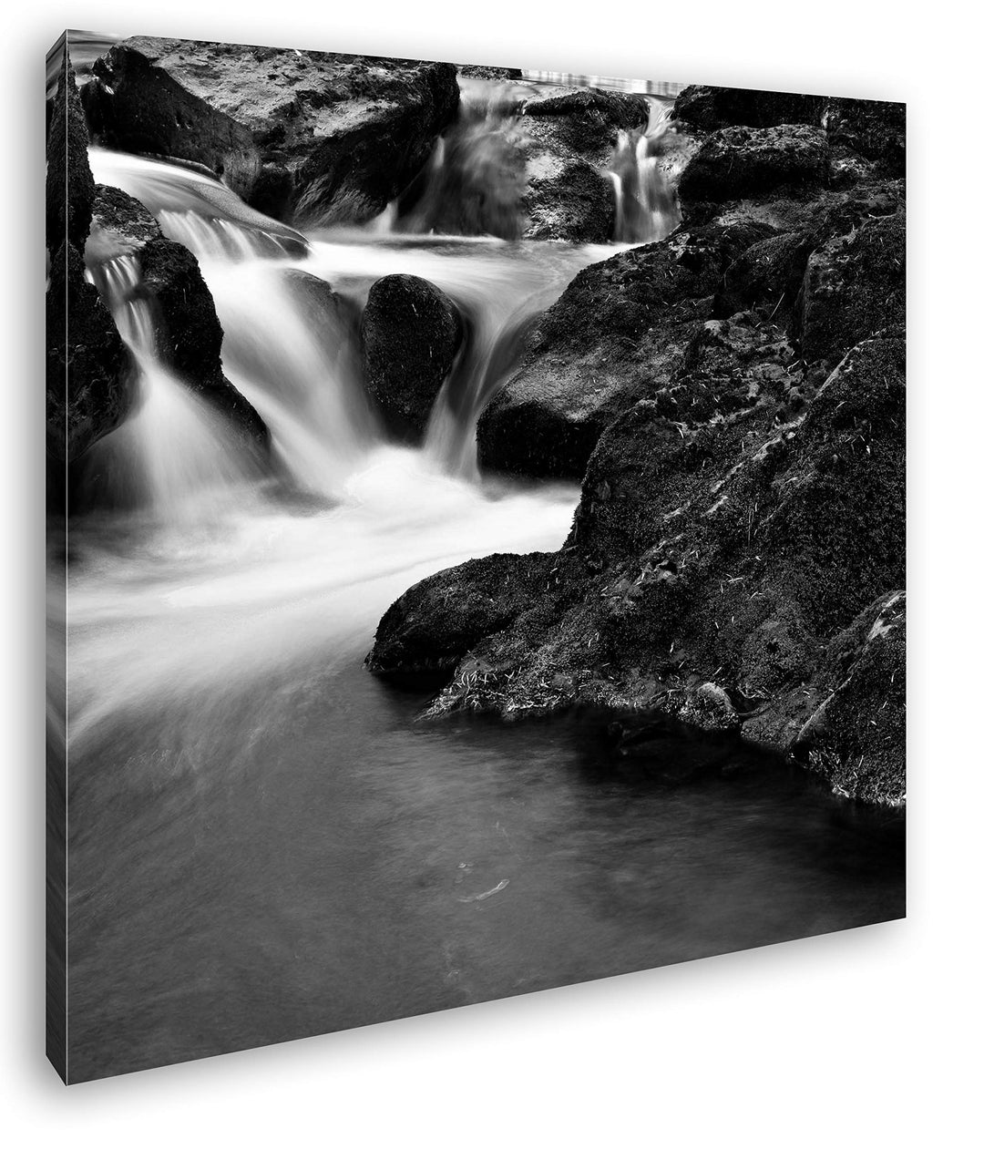 deyoli idyllischer Wasserfall in Irland im Format: 60x60 Effekt: Schwarz&Weiss als Leinwandbild, Mot