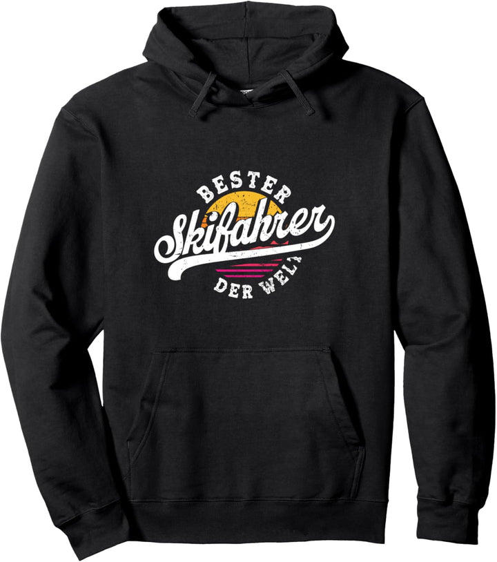 Bester Skifahrer Der Welt Lustiges Spruch Skier Retro Pullover Hoodie