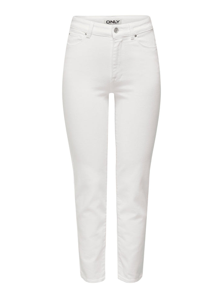ONLY Female Straight-Fit Jeans ONLEMILY Hohe Taille Gerade geschnitten Jeans 25W / 30L Weiss, 25W /