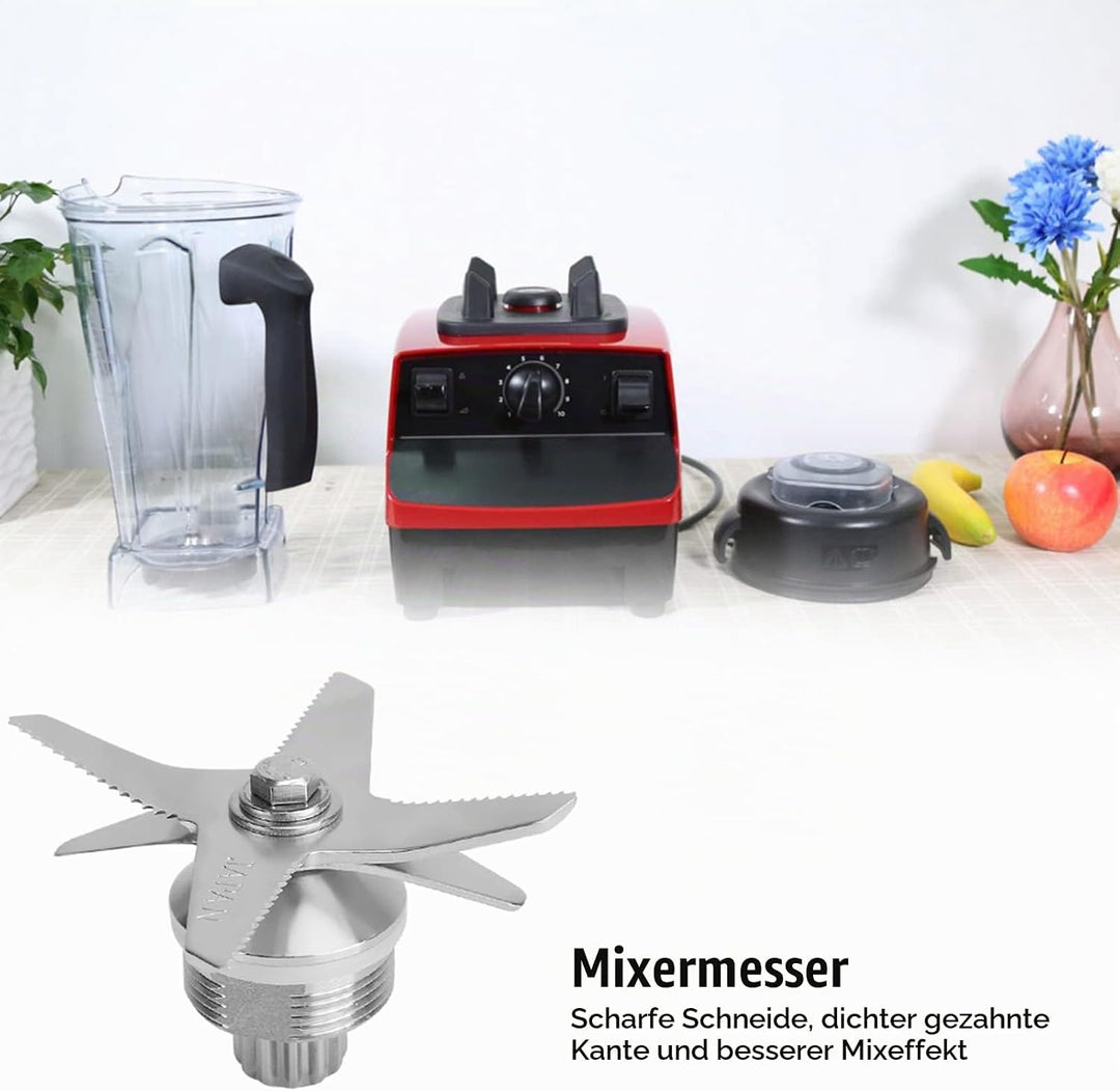 Ersatzteil für Mixer-Nassklingeneinheit, Edelstahlklinge Kompatibel mit 64-oz- und 32-oz-Behältern d