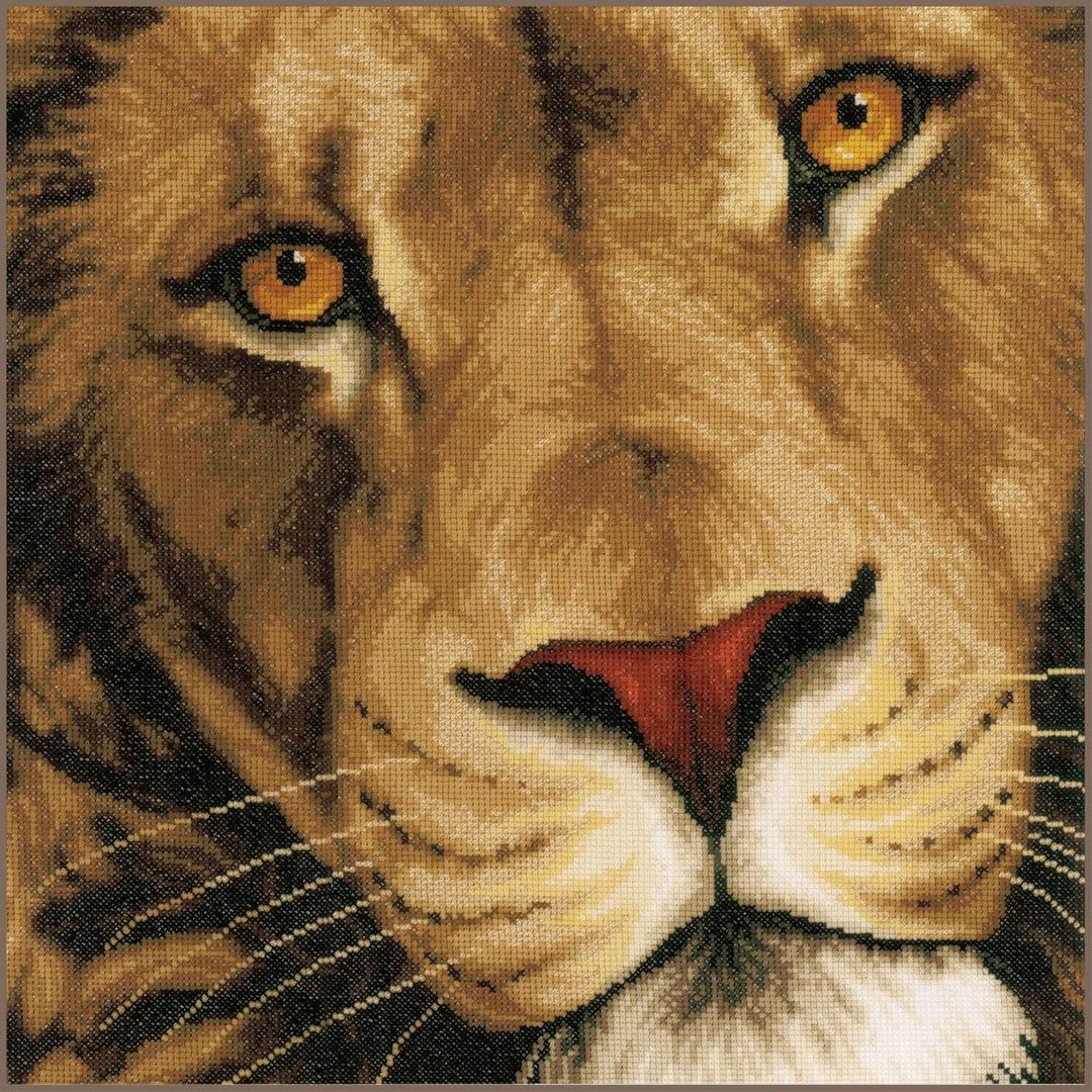 Lanarte Zählmusterpackung König der Tiere Aida Kreuzstichpackung, Baumwolle, Mehrfarbig, 35 x 34 x 0