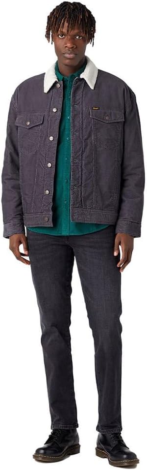 Wrangler Herren Antifit Sherpa Jacket M FADED BLACK, M FADED BLACK