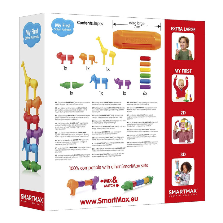 SmartMax - My First Safari Animals, Magnetic Discovery Play Set, 18 pieces, 1-5 Years Einzelbett, Ei