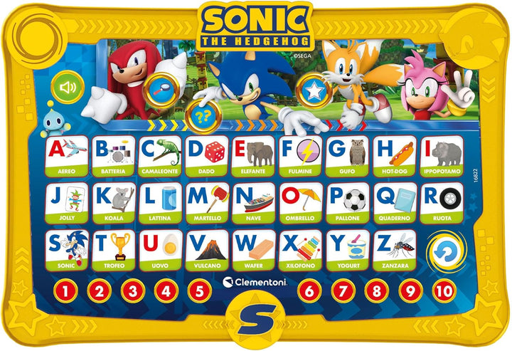 Clementoni Sonic Alphabet Pad – Lernspiel 4 Jahre, Computer Kid, elektronisches italienisches sprech