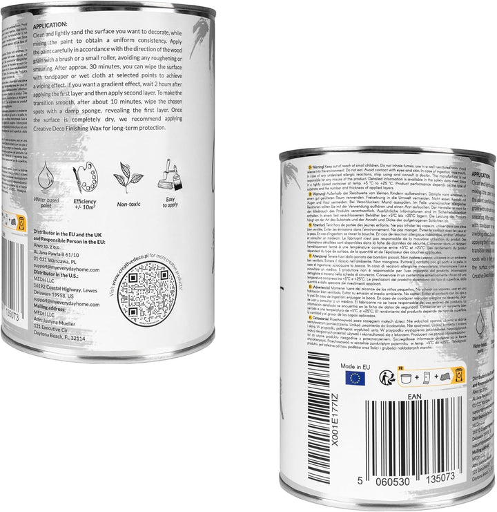 Creative Deco Grau Kreidefarbe für Möbel 1000 ml | Möbellack, Möbelfarbe | Farbe Für Landhaus, Vinta