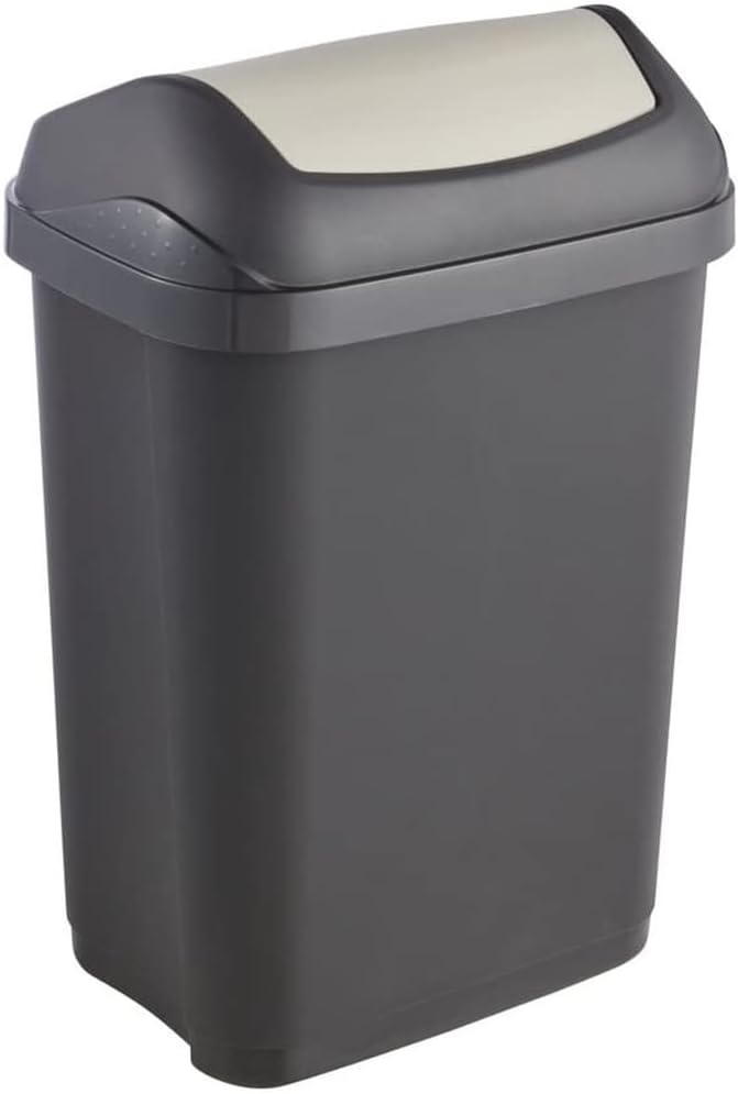 keeeper Mülleimer mit Schwingdeckel, 10 l, Swantje, Graphit-Grau