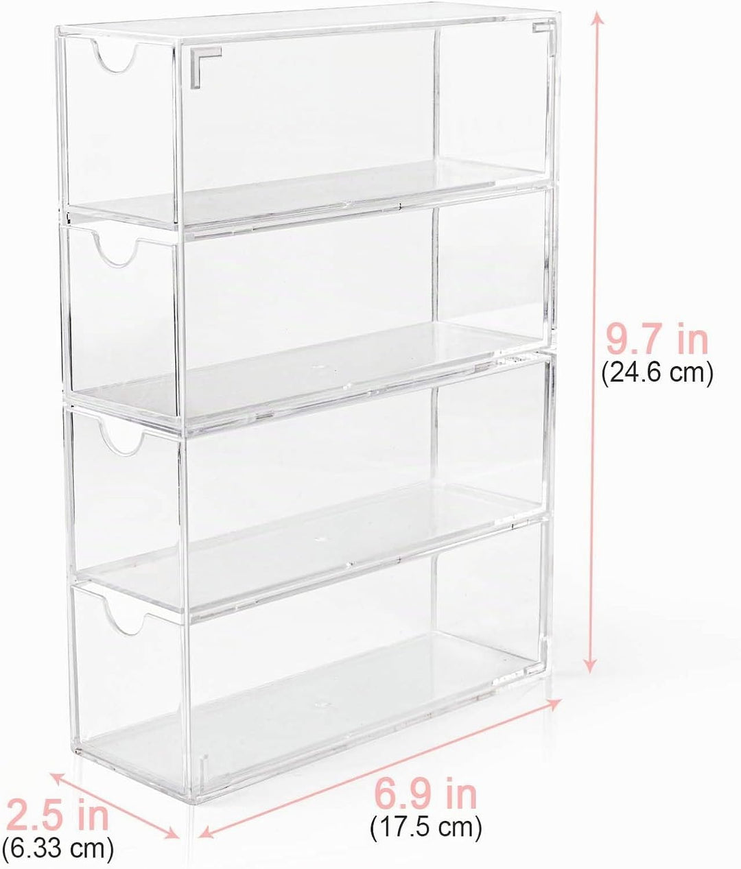 Vowcarol Washi-Tape-Organizer - Transparent Kunststoff - 4 Schubladen - 17,78 x 5,72 x 22,86 cm - Fü