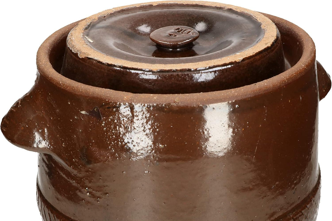 KOTARBAU® Keramik Gärtopf 10L Gurkentopf mit Deckel Steinzeug Sauerkrauttopf Keramiktopf Steinguttop