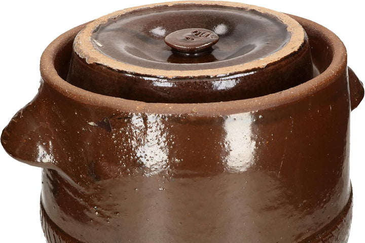 KOTARBAU® Keramik Gärtopf 10L Gurkentopf mit Deckel Steinzeug Sauerkrauttopf Keramiktopf Steinguttop
