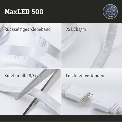 Paulmann 78883 LED Stripe MaxLED 500 Basisset Smart Home Zigbee IP44 1,5m incl. 1x14 W dimmbar RGBW