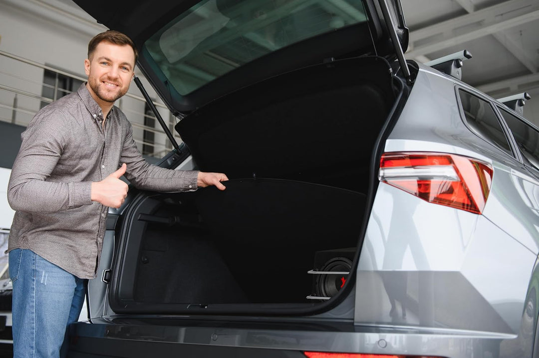 Excalibur X801BA, 8 Zoll Aktiver Auto Subwoofer, Integrierter Verstärker, Untersitz-Bassbox mit Clas