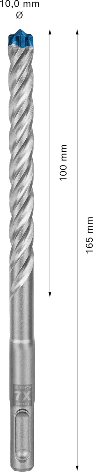 Bosch Professional 50x Expert SDS plus-7X Hammerbohrer (für Stahlbeton, Ø 10,00x165 mm, Zubehör Bohr