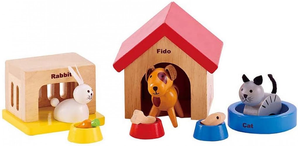 Hape Haustiere für die ganze Familie aus Holz für Puppenhäuser von Hape | Ergänzung mit den fröhlich