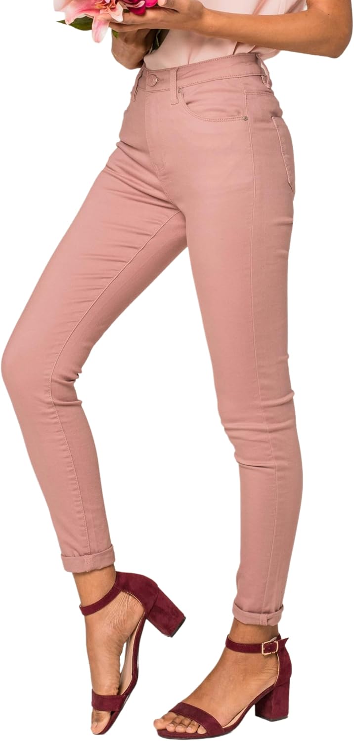 Nina Carter P056 Damen Jeanshosen Skinny Fit Jeans High Waist S Rosa (P109-16), S Rosa (P109-16)