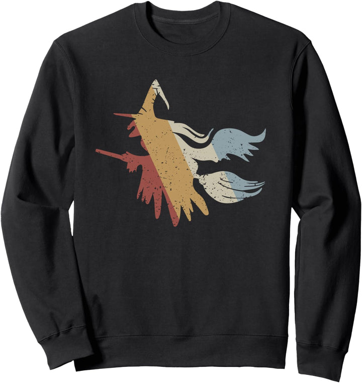 Hexe Hexenbesen Halloween Retro Style Vintage Sweatshirt