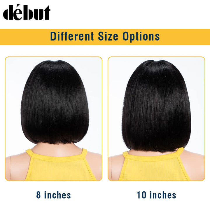 DÉBUT Straight Bob Perücken Echthaar T Part Lace Front Bob Perücke Vorgezupft mit Babyhaar 150% Dich