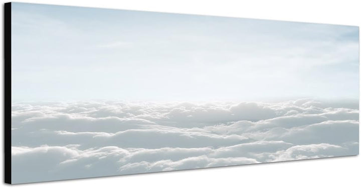 Paul Sinus Art Panoramabild auf Leinwand und Keilrahmen 120x40cm Himmel Wolken Dunst