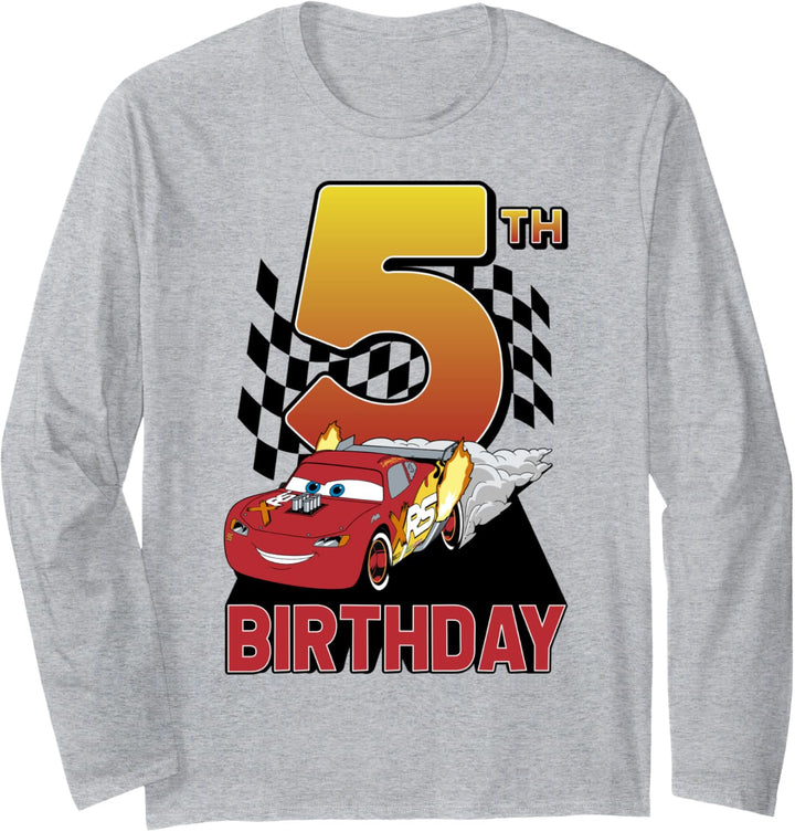 Disney Pixar Cars Lightning McQueen Fifth Birthday Langarmshirt