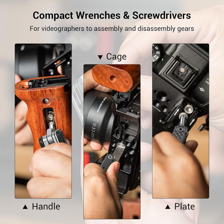 SMALLRIG Kamera Multitool Werkzeug mit Schraubendreher und Schraubenschlüssel, Folding Screwdriver T