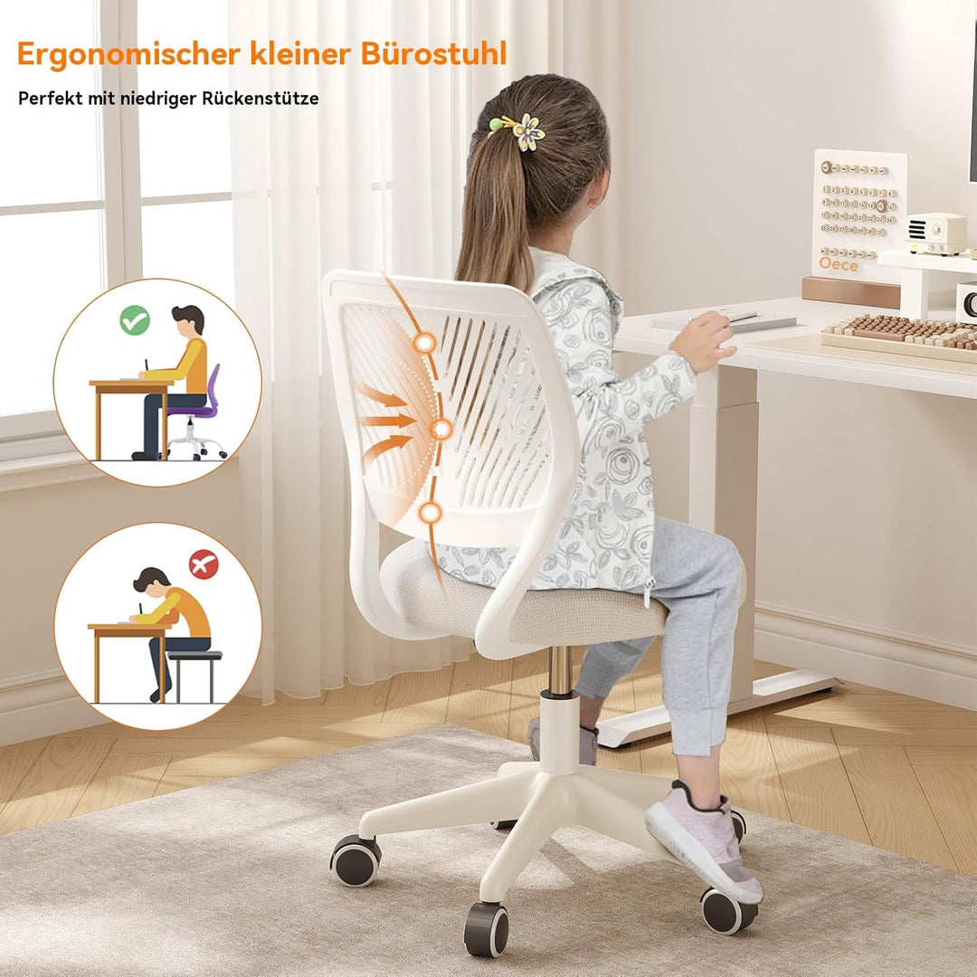 Drehbarer Bürostuhl mit weicher Polsterung, höhenverstellbarer Arbeitsstuhl, ergonomischer Schreibti
