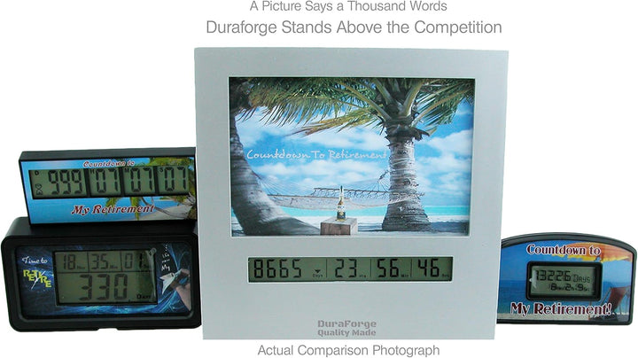 9999 Tage Ruhestand Countdown Uhr mit grossem Display Digital Timer & einem 4x6 Bilderrahmen lustige