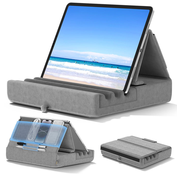 KDD Tablet Halter Kissen, Faltbarer iPad Ständer für Schoss Bett Schreibtisch - Tablet Weicher Kisse