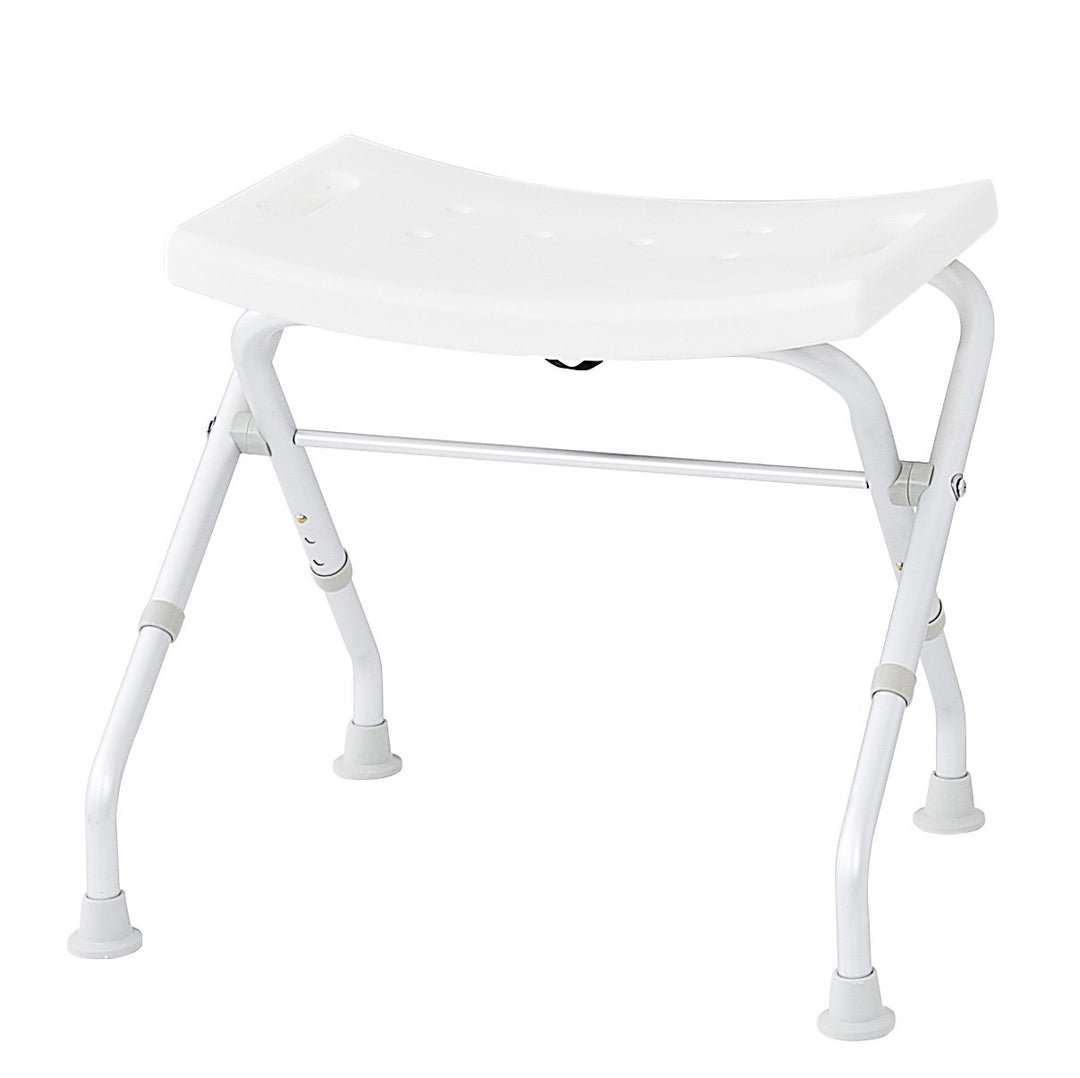 RIDDER Assistent A0050301 Klappbarer Badhocker, Hocker, Bad-Hocker, weiss, ca. 57x32x47-51 cm Klappb