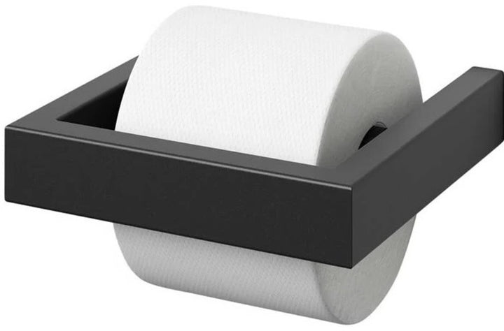 Zack Linea Black Stainless Steel Toilet Roll Holder 40576