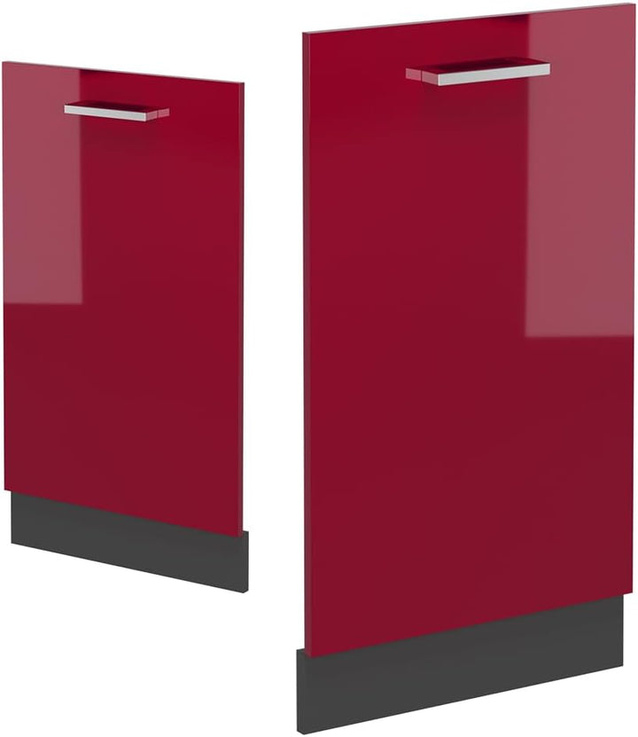 Vicco Frontblende R-Line, Rot Hochglanz, 45 cm | ohne Arbeitsplatte, zur freien Kombination innerhal