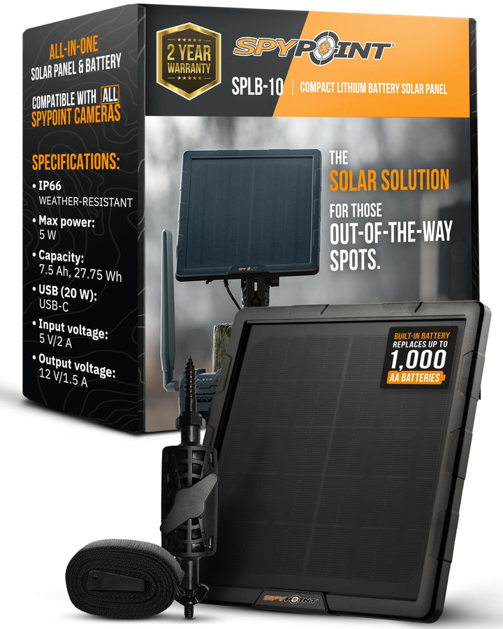SPYPOINT Solarpanel für Outdoor-Kamera mit Internem Akku für Outdoor-Kamera Solarpanel (SPLB-10)