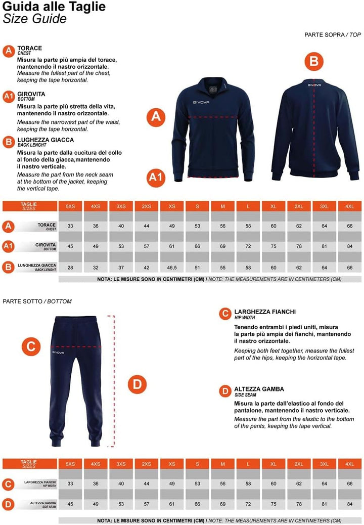 Givova Herren Visa Trainingsanzug XS Schwarz, XS Schwarz