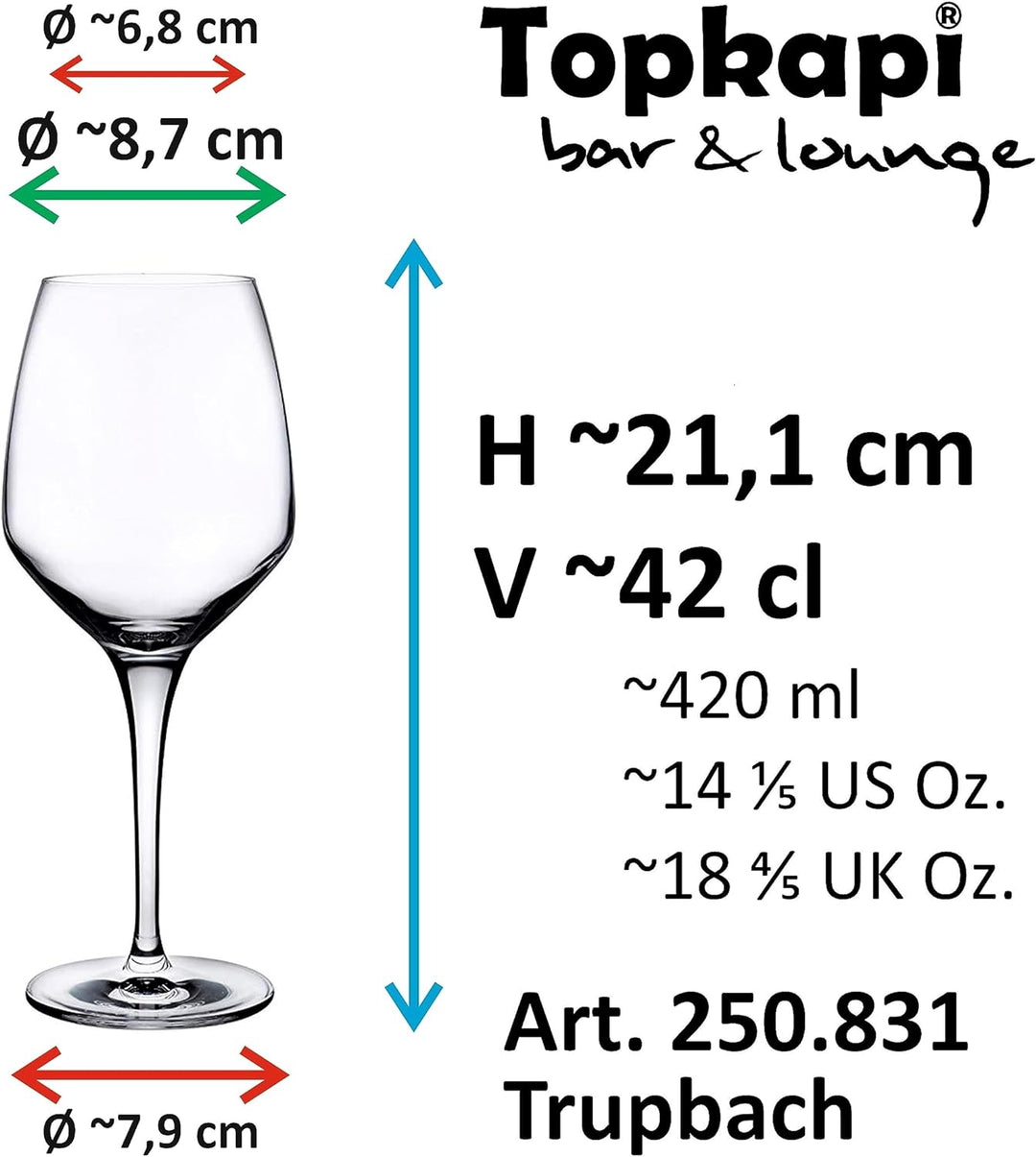 Topkapi Aperol Spritz Glas Trupbach XL– Aperol Spritz Gläser, Cocktail Glas, 420ml, Profi-Glas Bleif