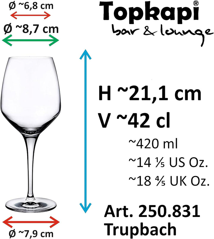 Topkapi Aperol Spritz Glas Trupbach XL– Aperol Spritz Gläser, Cocktail Glas, 420ml, Profi-Glas Bleif