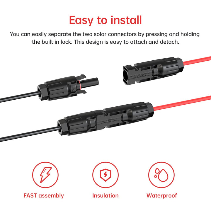 ELFCULB Solar auf Anderson Kabel 10AWG Solarladekabel 45A Anderson Stecker für Powerstation Solarpan
